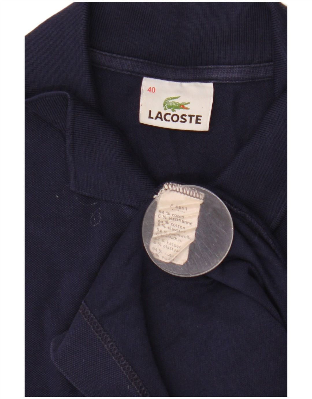 Vestido polo feminino Lacoste tamanho 40 médio azul marinho algodão