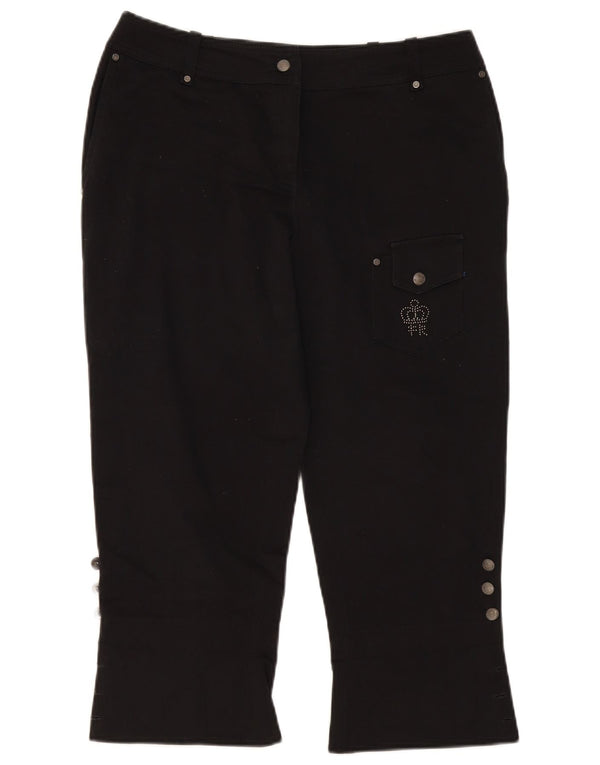 Calça capri reta feminina Fiorella Rubino Reino Unido 12 médio W34 L23 preta