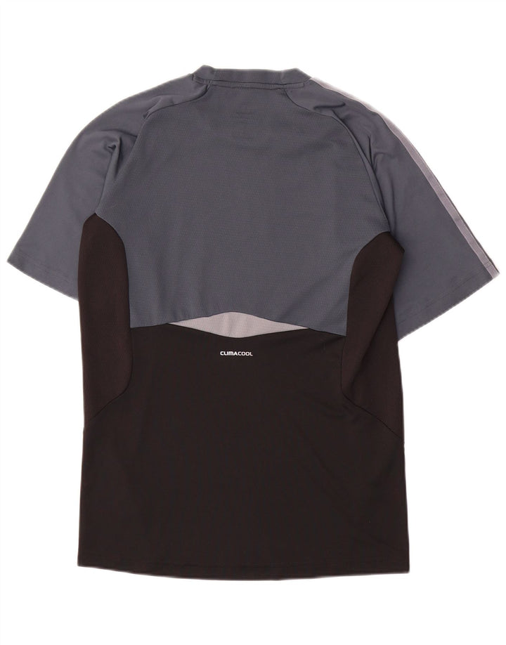 Adidas Mens Climacool Camiseta Top Pequeno Preto Colorblock