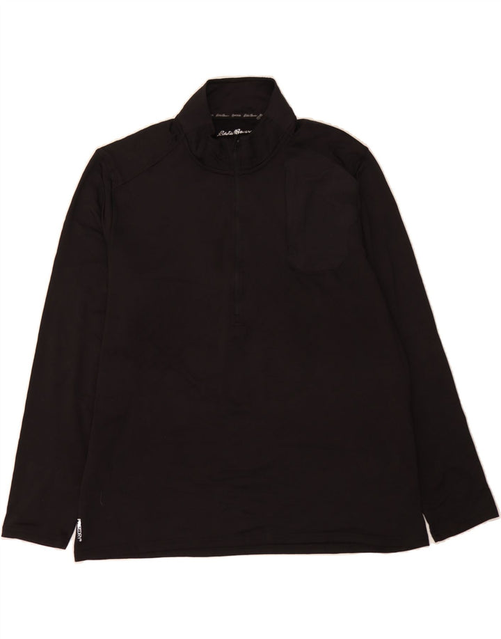 EDDIE BAUER Mens Zip Neck Pullover Tracksuit Top XL Black Vintage Eddie Bauer and Second-Hand Eddie Bauer from Messina Hembry 