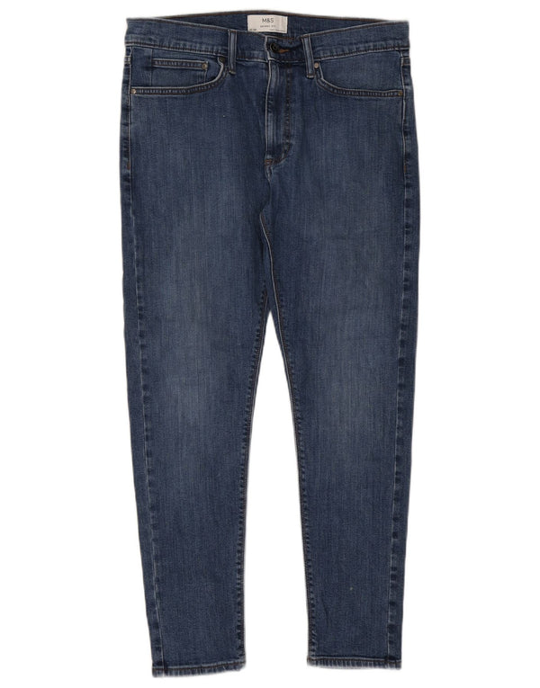 Jeans skinny masculino Marks & Spencer W32 L29 algodão azul