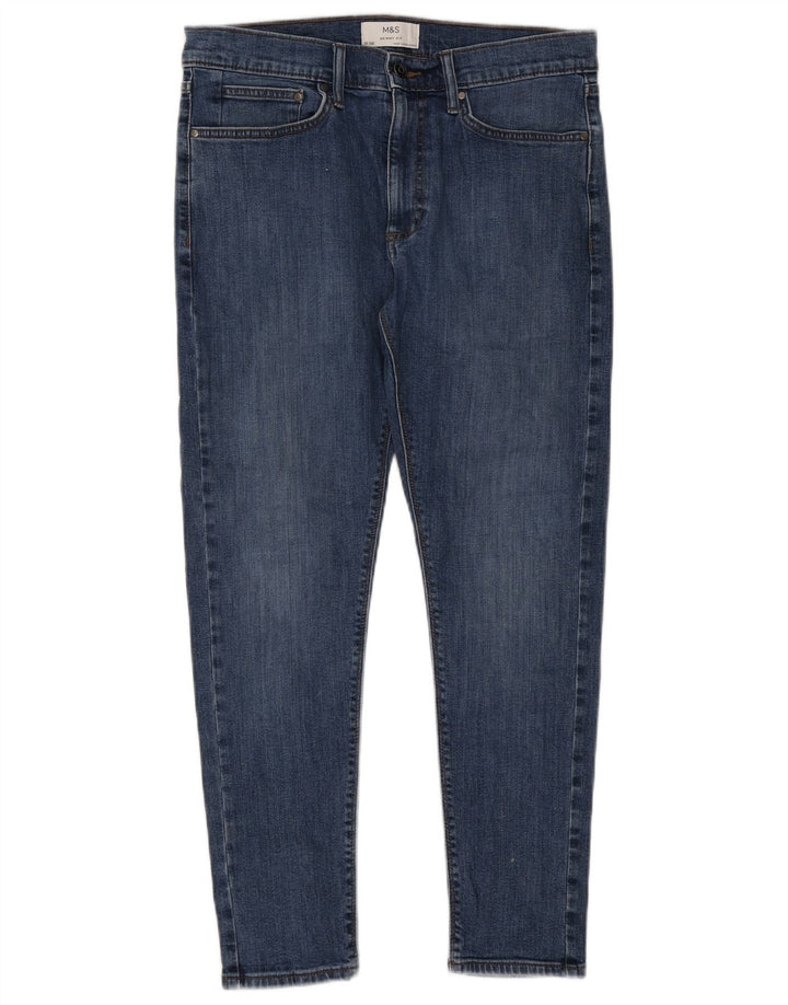 Jeans skinny masculino Marks & Spencer W32 L29 algodão azul