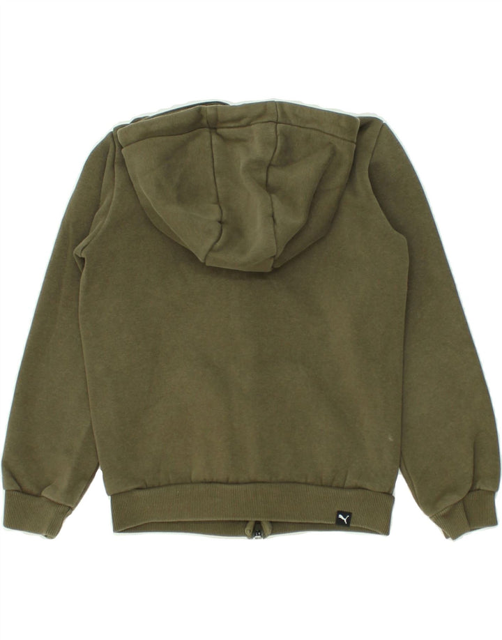 PUMA Boys Graphic Zip Hoodie Sweater 7-8 Years Khaki Cotton | Vintage Puma | Thrift | Second-Hand Puma | Used Clothing | Messina Hembry 