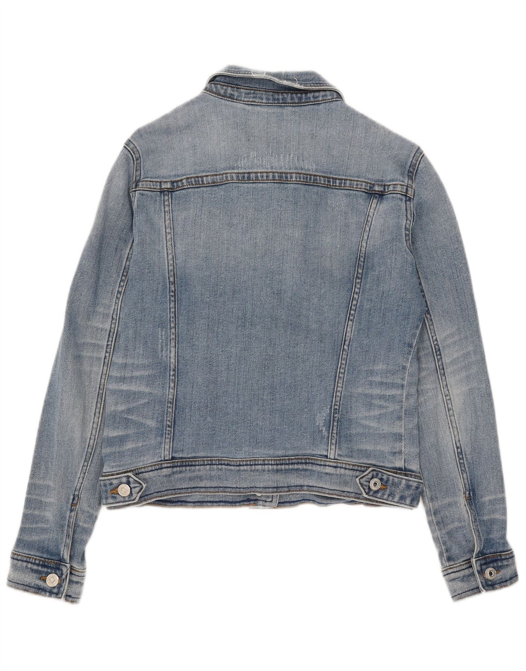 Jaqueta jeans feminina Zara UK 12 algodão azul médio