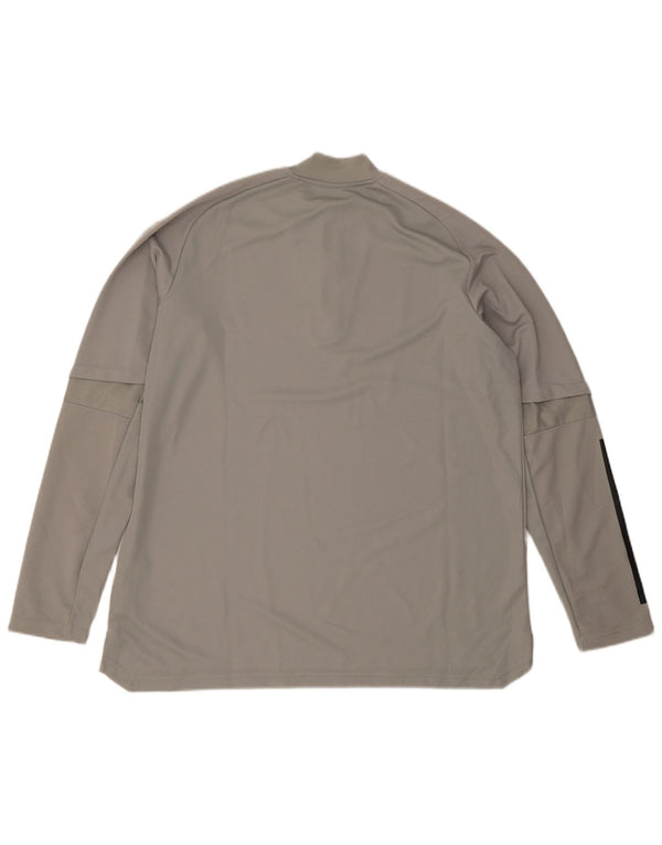 Adidas Mulher Aeroready Zip Neck Pullover Treino Top Reino Unido 24/26 2XL Cinza