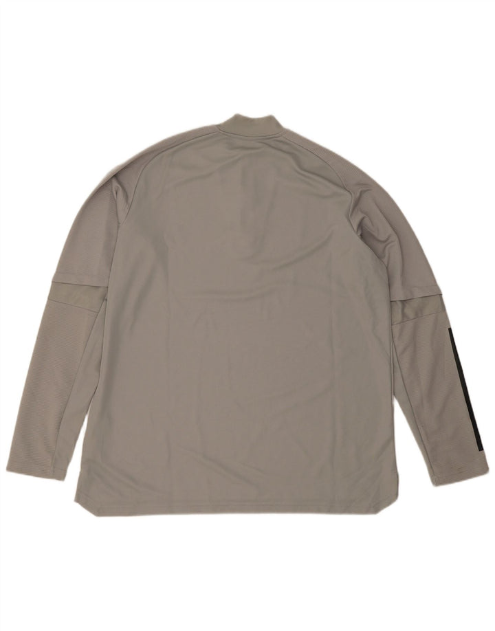 Adidas Mulher Aeroready Zip Neck Pullover Treino Top Reino Unido 24/26 2XL Cinza