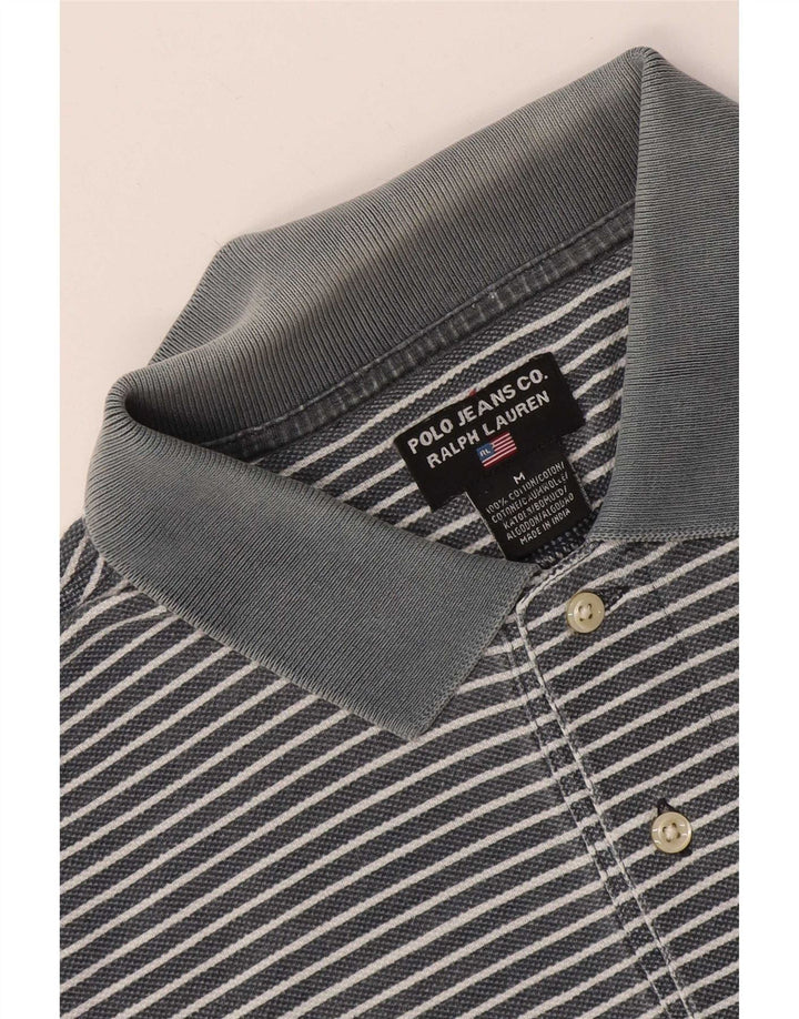 Polo Ralph Lauren Camisa masculina de algodão listrado azul médio