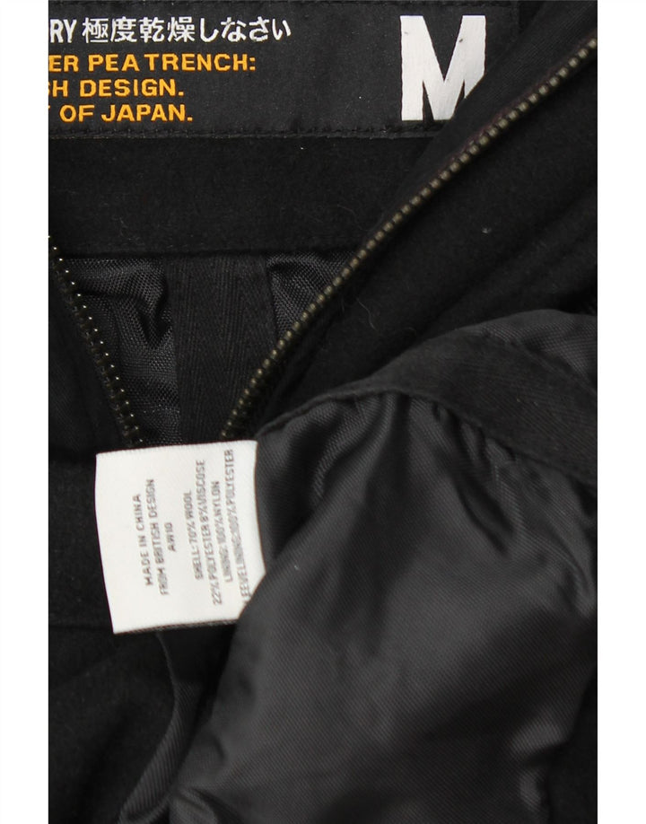 Jaqueta Parka masculina Superdry com capuz gráfico Reino Unido 38 lã preta média