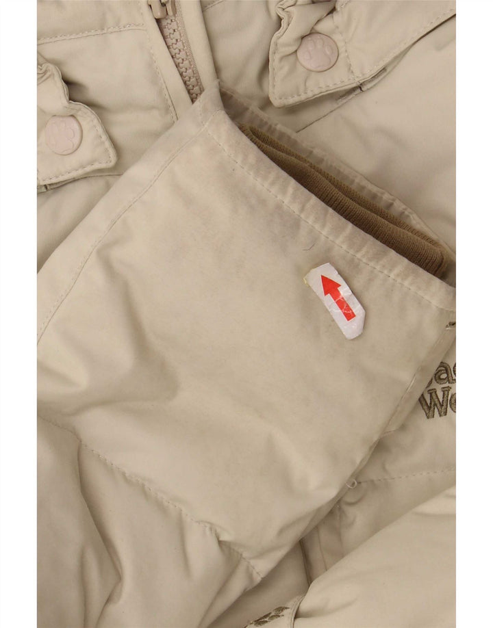 Jaqueta acolchoada com capuz feminina Jack Wolfskin Reino Unido 10 pequena poliamida bege