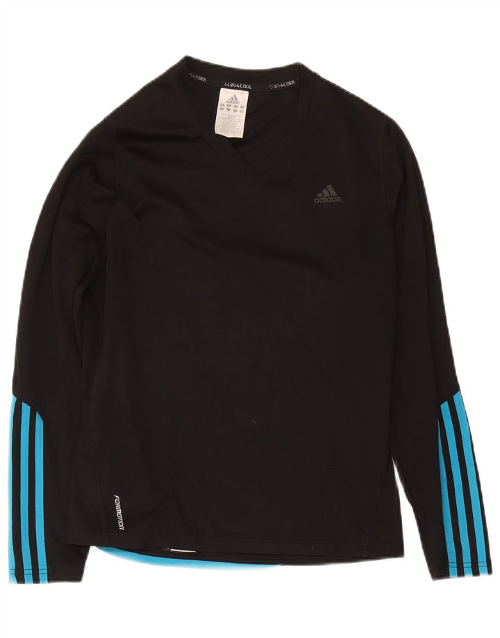 Adidas Feminino Climacool Top Manga Longa Reino Unido 16 Grande Poliéster Preto