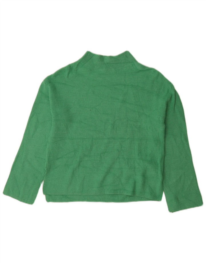 Suéter feminino Marks & Spencer com gola tartaruga Reino Unido 10 viscose verde pequena