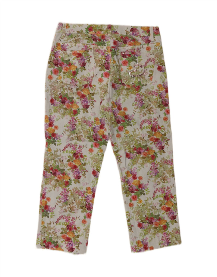 Calça jeans feminina EMMANUEL SCHVILI W32 L24 multicolorida floral