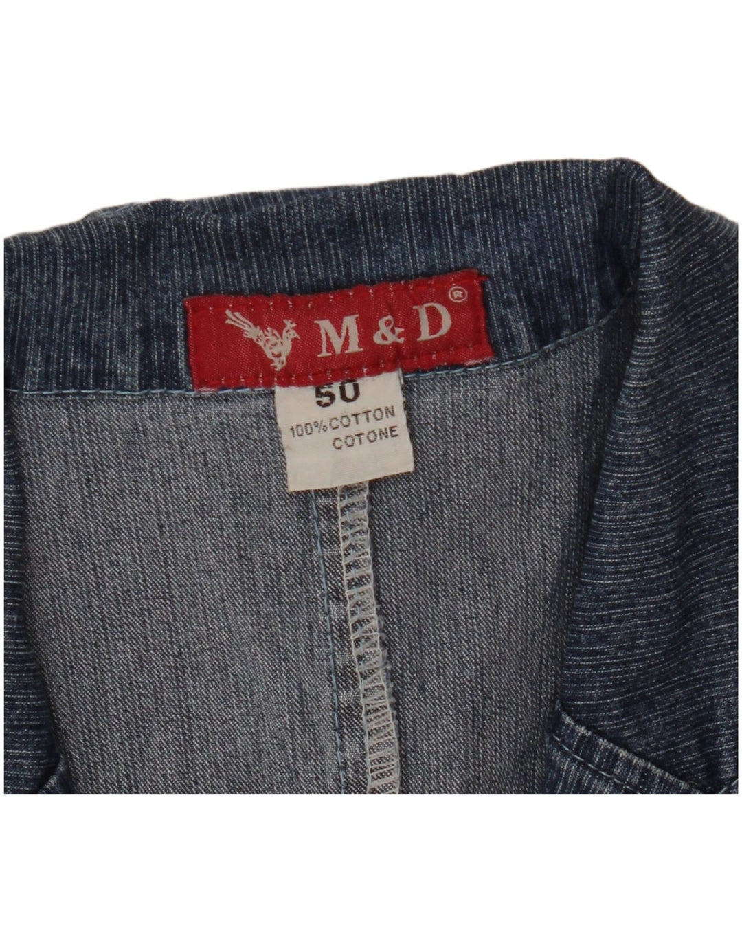 Jaqueta blazer jeans feminina vintage com 2 botões IT 50 XL algodão azul