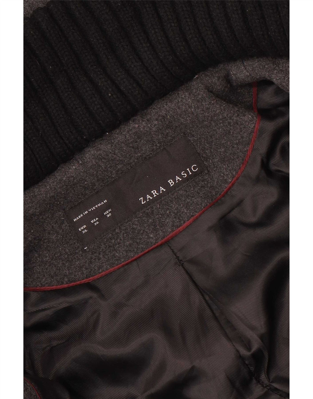 Sobretudo feminino Zara com capuz UK 18 XL cinza