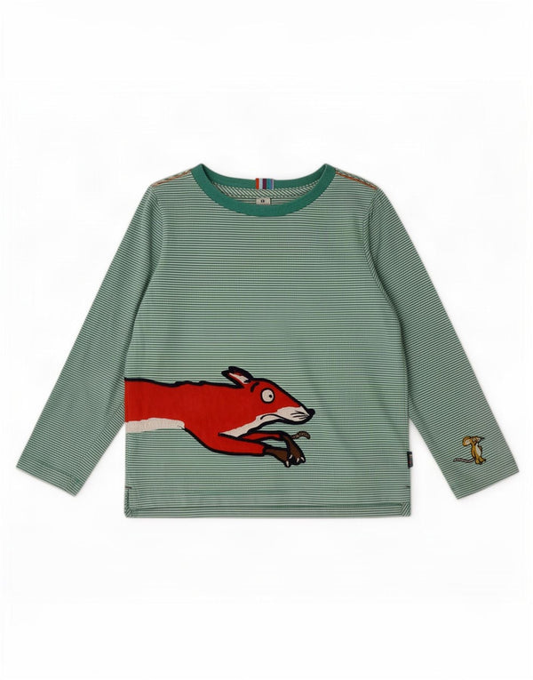 Joules Girls Graphic Top Long Sleeve 4-5 Years Green Striped Cotton