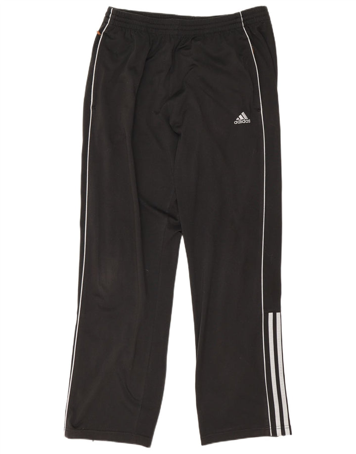 Calças de treino masculinas Adidas UK 40/42 poliéster preto médio