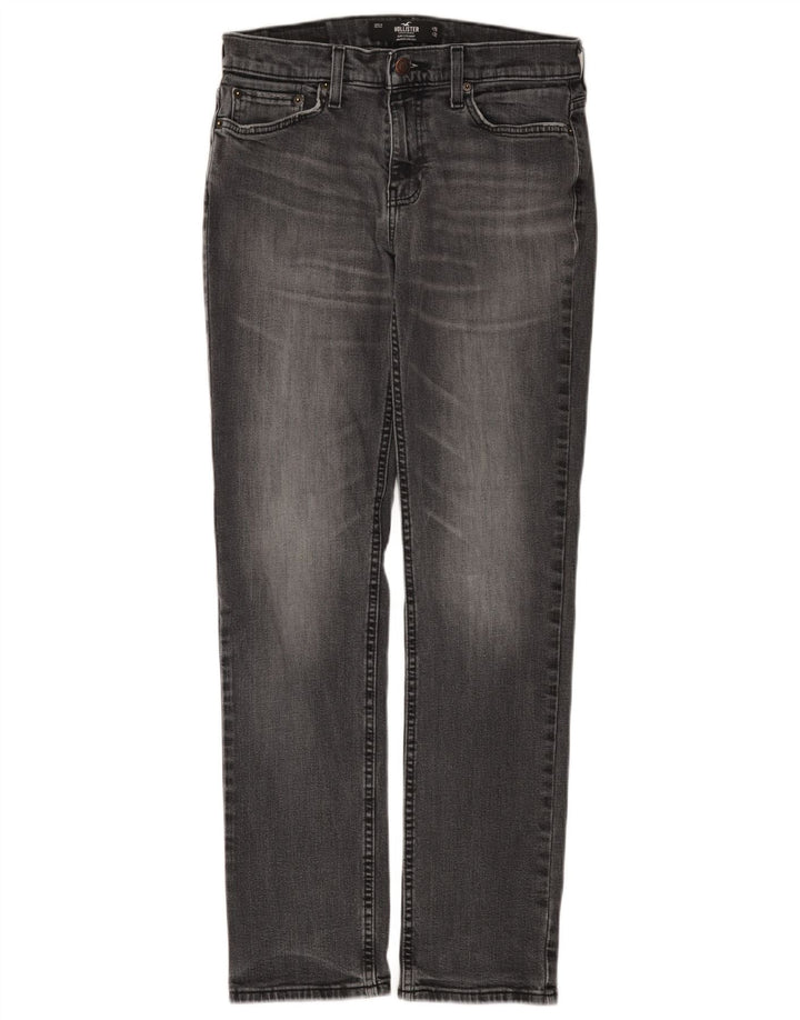 Hollister Mens Slim Straight Jeans W29 L32 Algodão Cinza