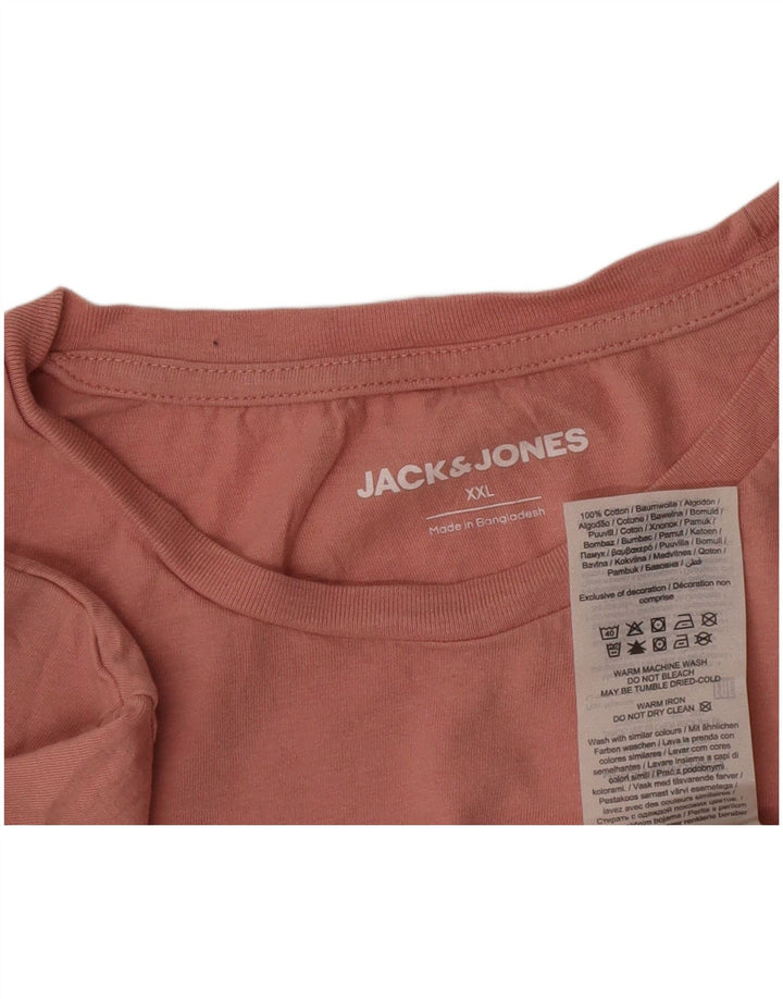 Camiseta masculina Jack & Jones Top 2XL algodão rosa