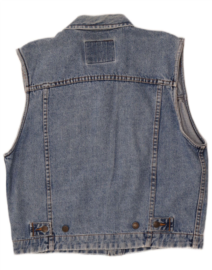 Colete jeans masculino James Dillon UK 36 algodão azul pequeno