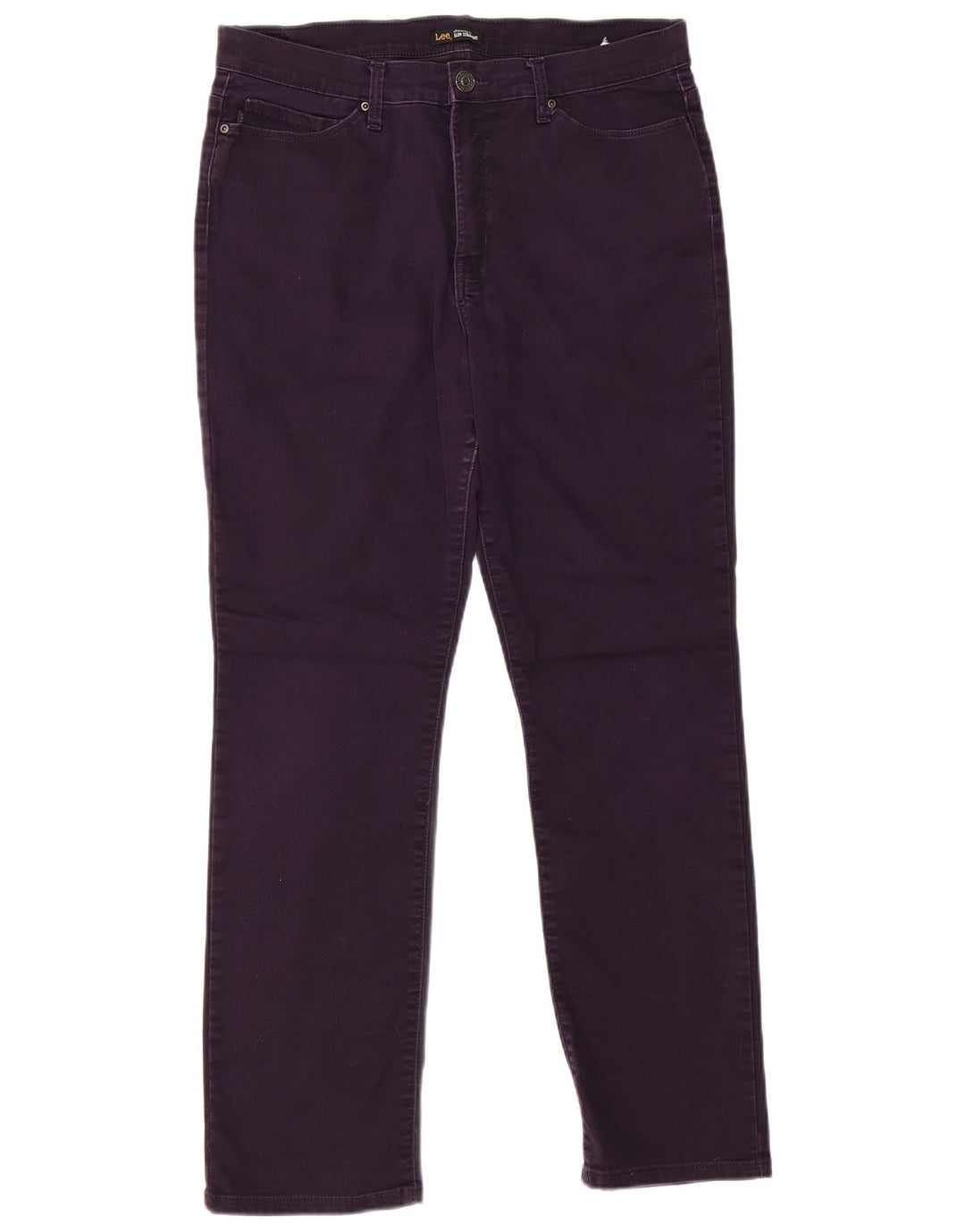 LEE Calça feminina slim reta casual W32 L32 algodão roxo