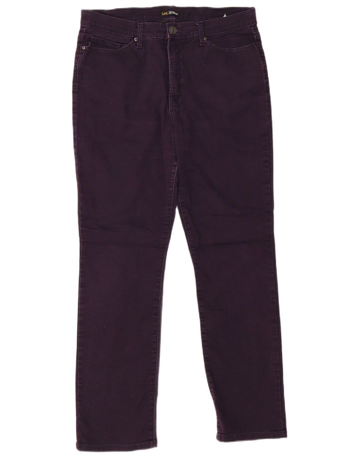 LEE Calça feminina slim reta casual W32 L32 algodão roxo