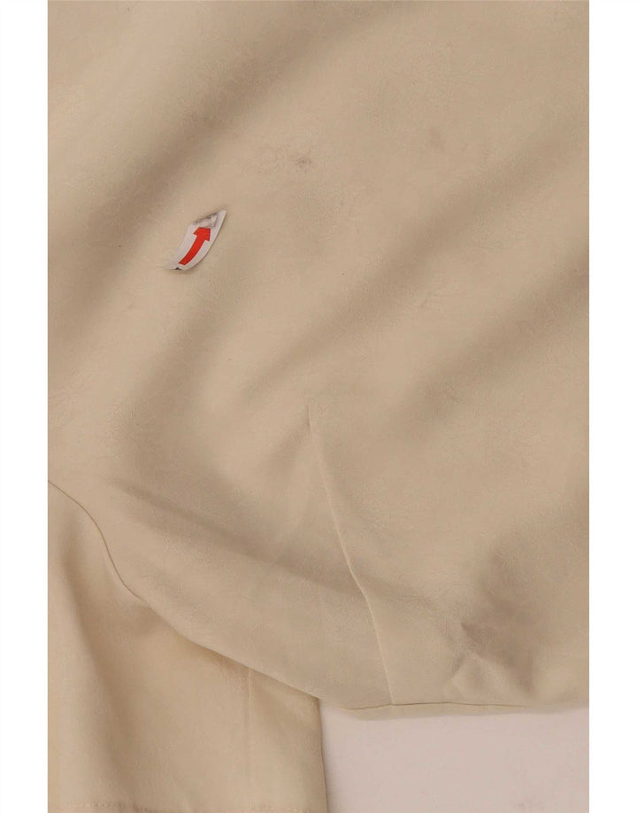 Blusa feminina de manga curta Marks & Spencer Reino Unido 16 grande bege