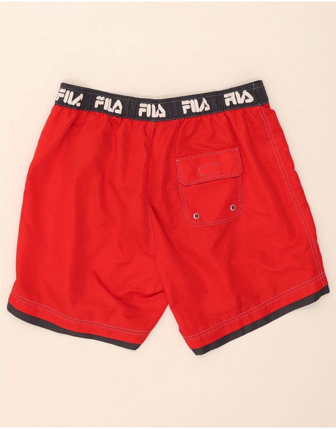 Shorts de natação masculino FILA Graphic grande bloco colorido vermelho