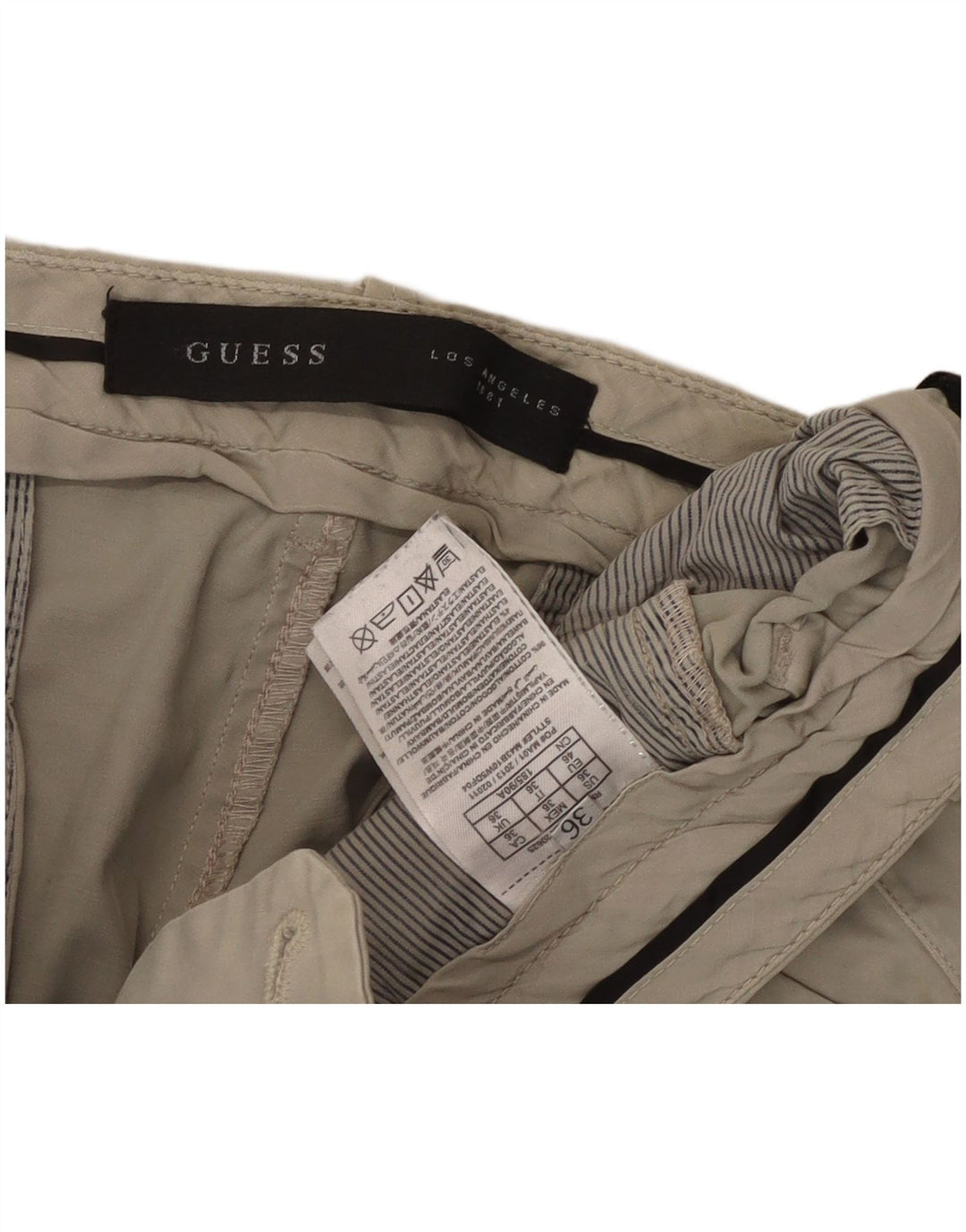Calça Chino Masculina Slim GUESS W36 L33 Algodão Bege