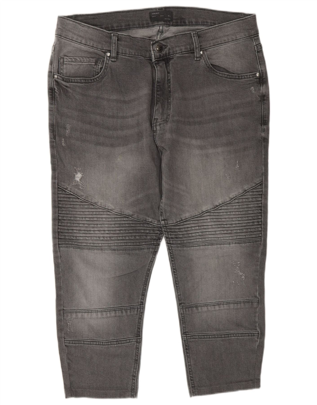 ZARA Mens Tapered Capri Jeans EU 44 Grande W34 L22 Cinza