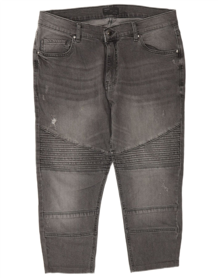 ZARA Mens Tapered Capri Jeans EU 44 Grande W34 L22 Cinza