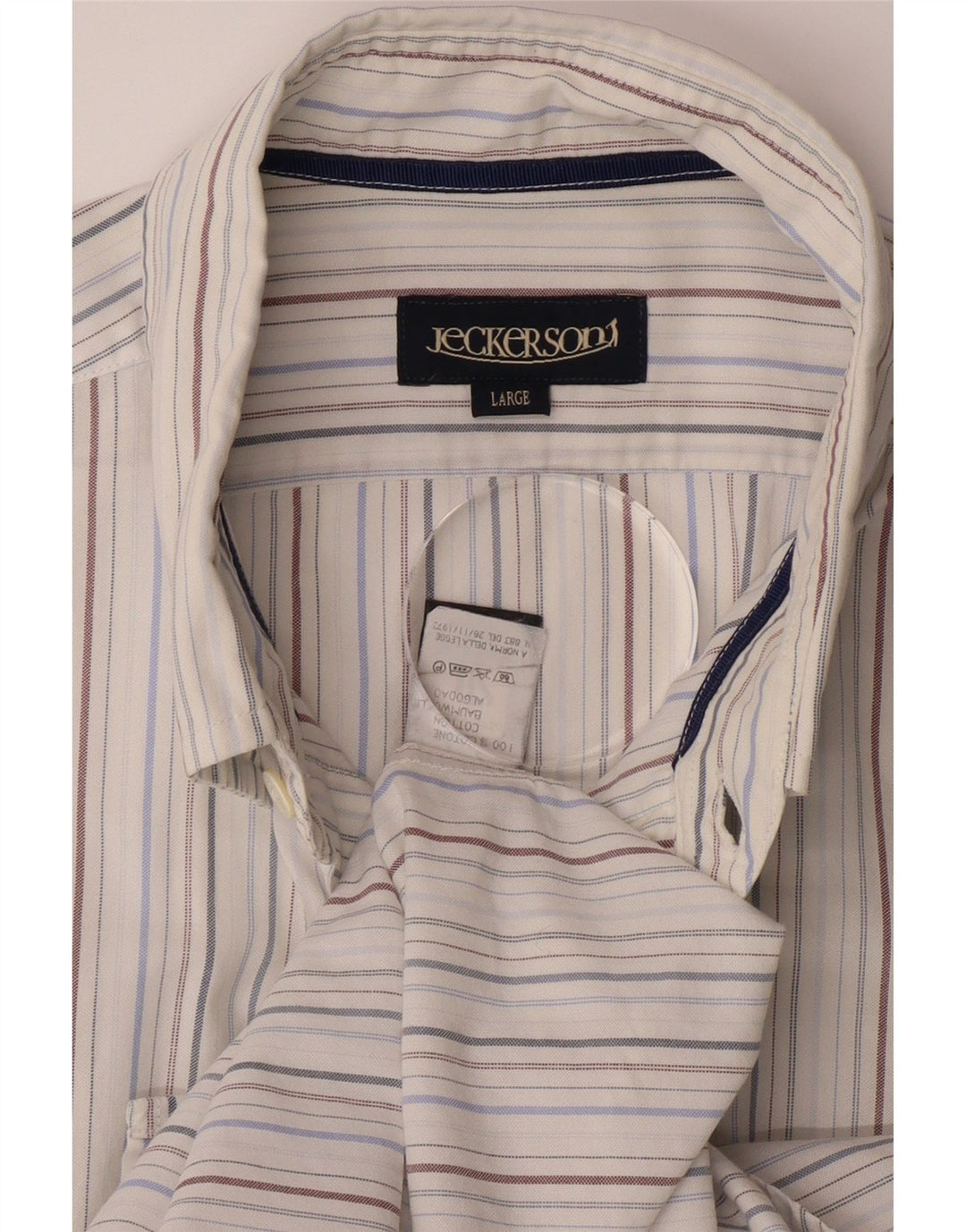 Camisa masculina JECKERSON grande algodão listrado branco