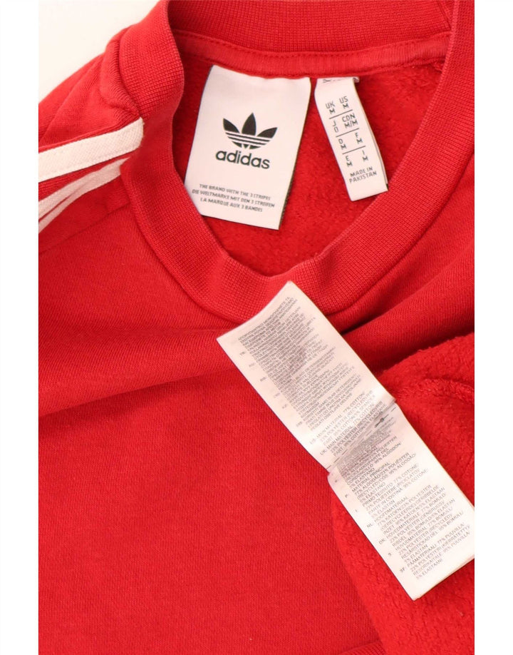 Adidas Mens Moletom Jumper Médio Algodão Vermelho