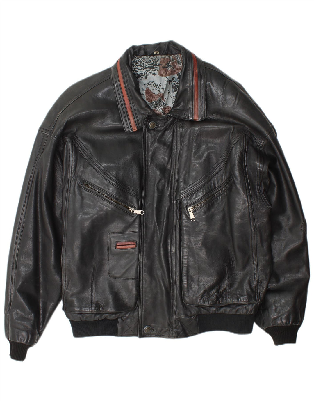 Jaqueta masculina de couro bomber Angelo Litrico IT 50 grande couro preto