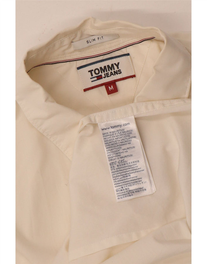 Camisa masculina Tommy Hilfiger Slim Fit médio algodão branco