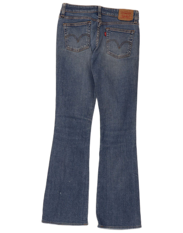 Calça jeans feminina Levi's 518 Super Low Bootcut tamanho 3 pequeno W28 L32 azul algodão