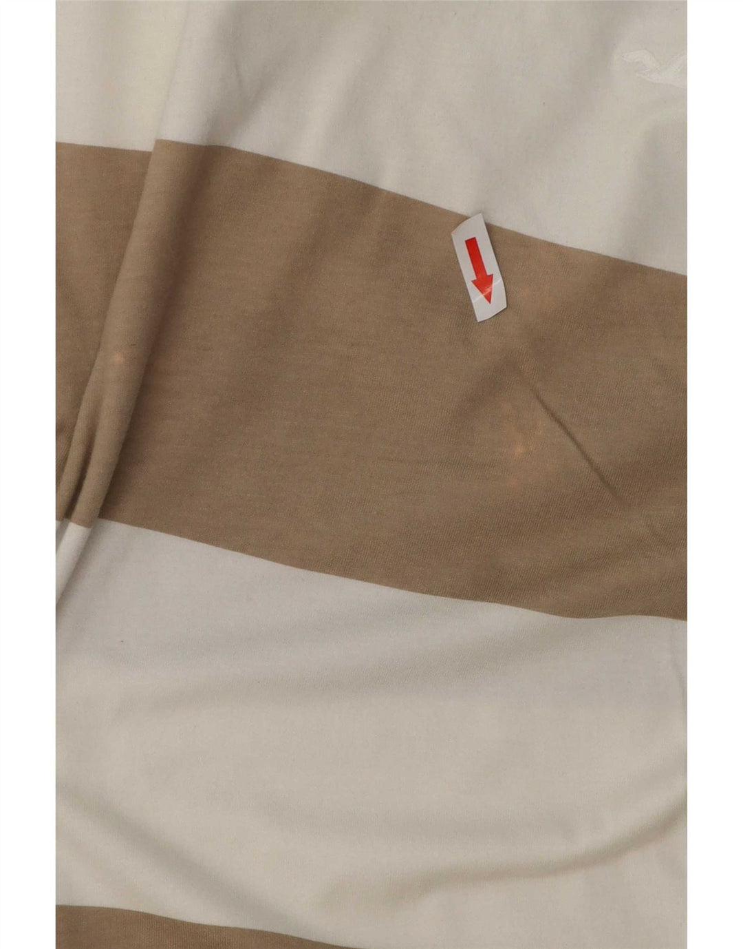 Camiseta masculina Hollister de algodão listrado marrom médio