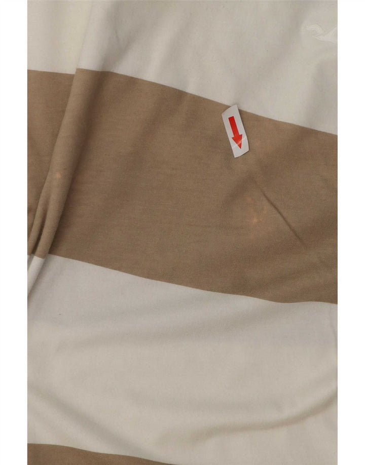 Camiseta masculina Hollister de algodão listrado marrom médio