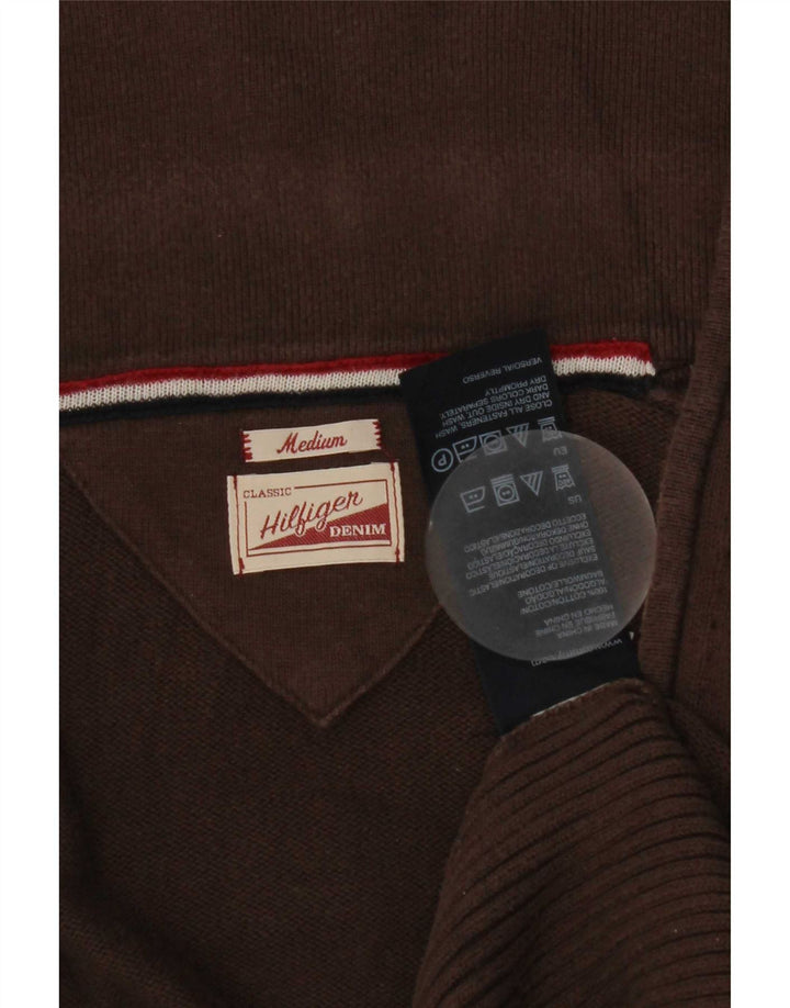 Suéter cardigã masculino Tommy Hilfiger algodão marrom médio