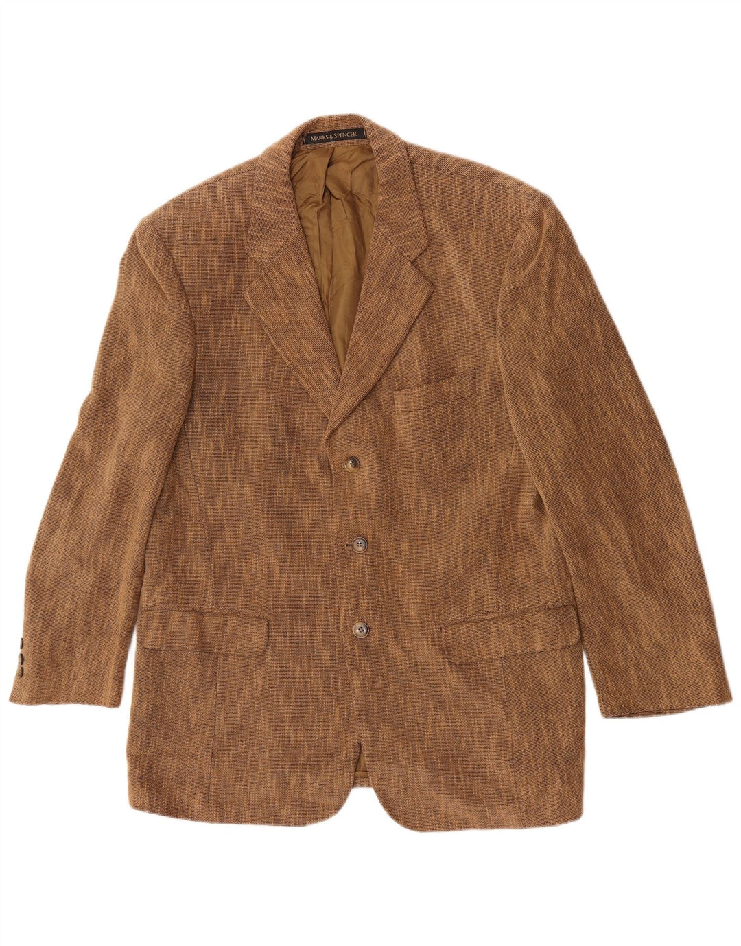 Jaqueta blazer masculina de 3 botões Marks & Spencer Reino Unido 38 marrom médio manchado