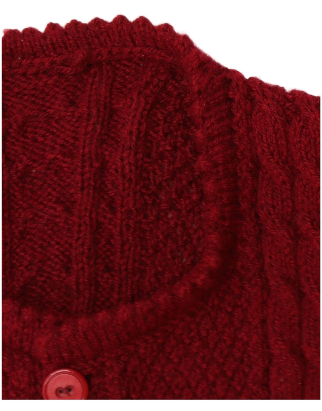 Suéter cardigã feminino VINTAGE Reino Unido 14 grande Borgonha