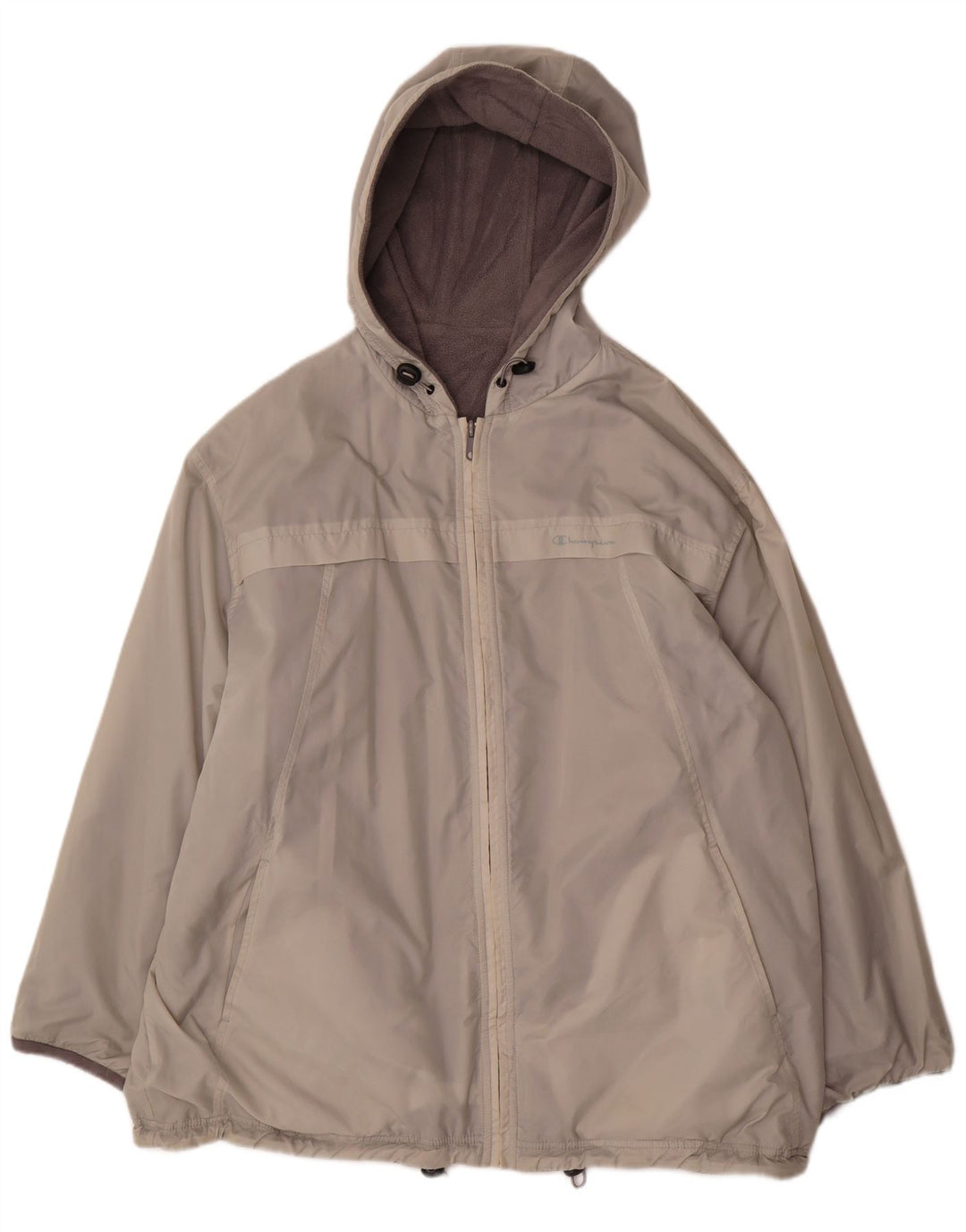 Jaqueta masculina de lã reversível com capuz Champion UK 44 2XL poliéster cinza