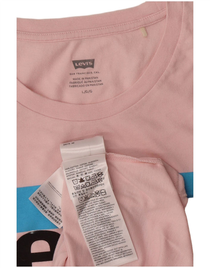 Camiseta feminina gráfica Levi's UK 16 grande rosa