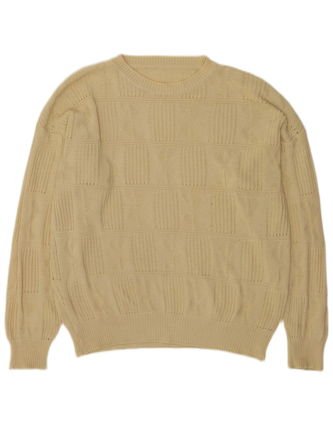 Suéter vintage masculino com gola redonda XL amarelo