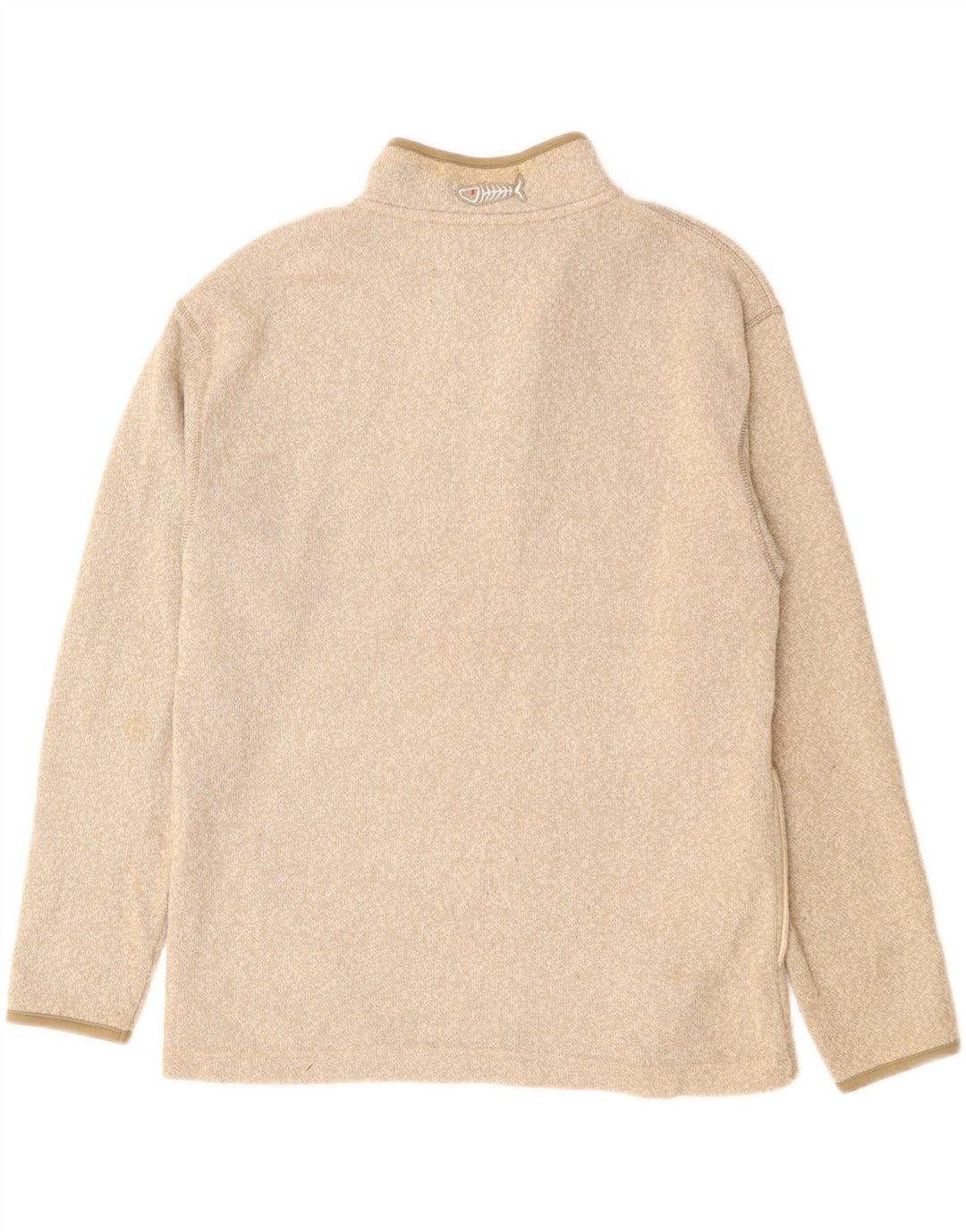 WEIRD FISH Suéter masculino com zíper e gola em poliéster bege médio