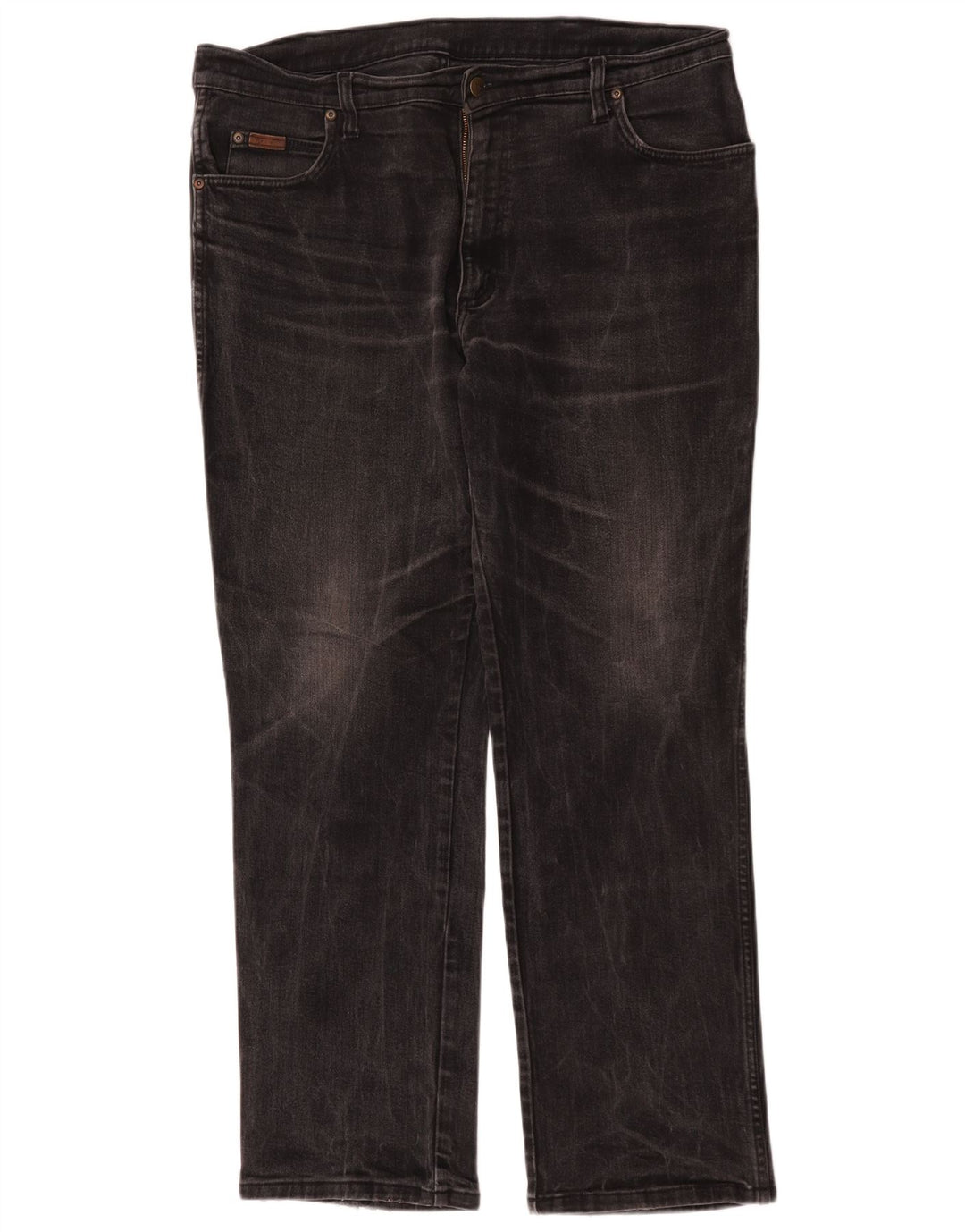 Wrangler Masculino Texas Stretch Straight Jeans W38 L32 Algodão Preto