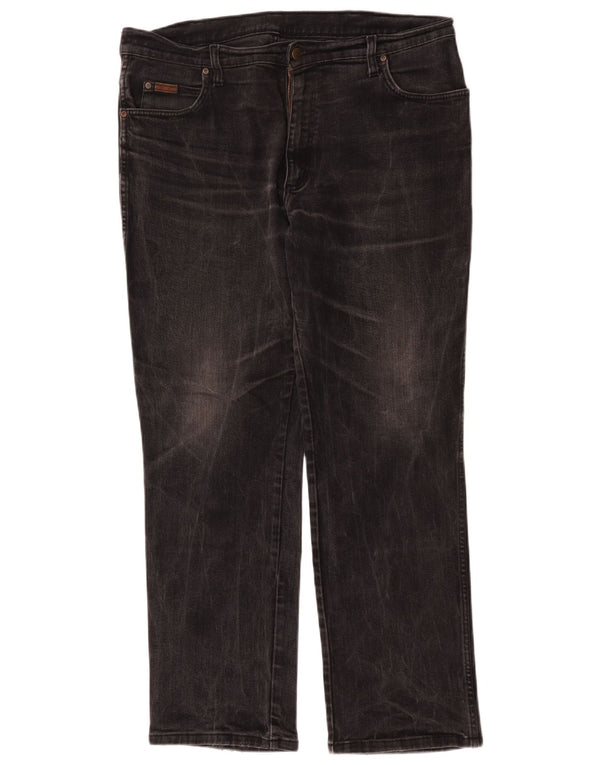Wrangler Masculino Texas Stretch Straight Jeans W38 L32 Algodão Preto