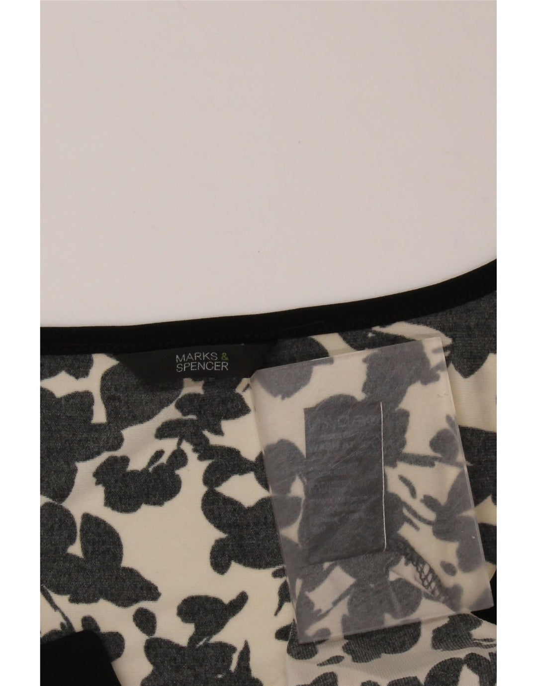 Blusa feminina MARKS & SPENCER UK 16 grande poliéster floral preto