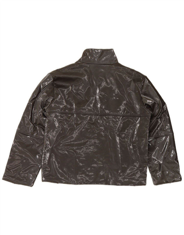 Crazy World Womens Oversized Bomber Jacket UK 14 poliéster preto médio