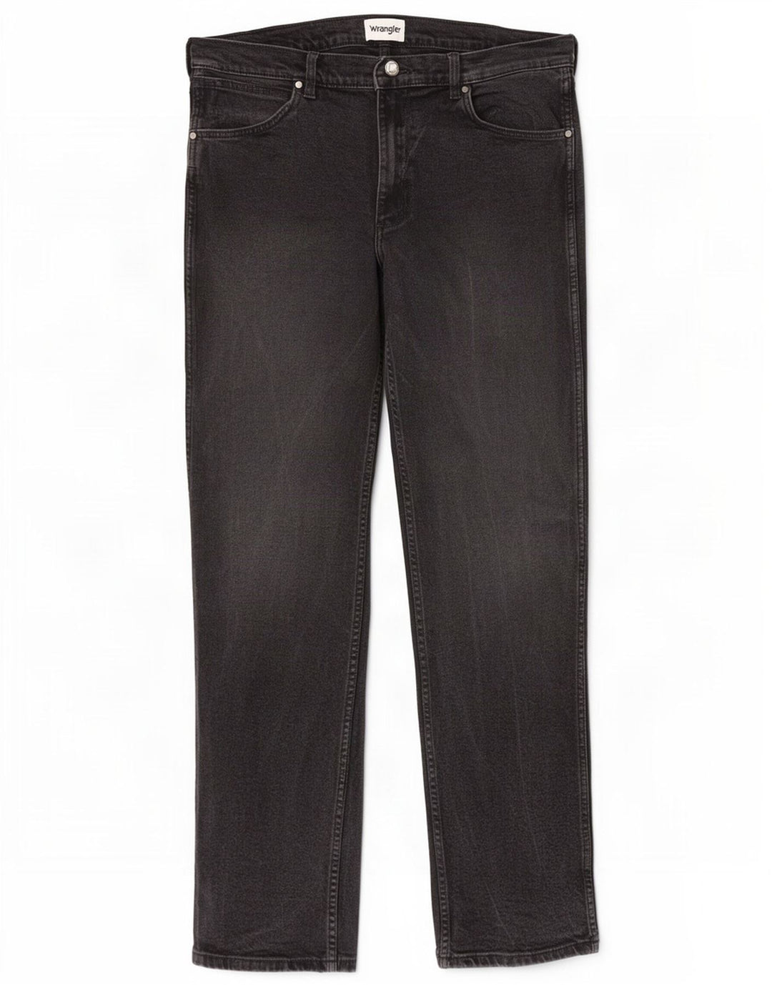 Wrangler Mens Straight Jeans W36 L36 Algodão Preto