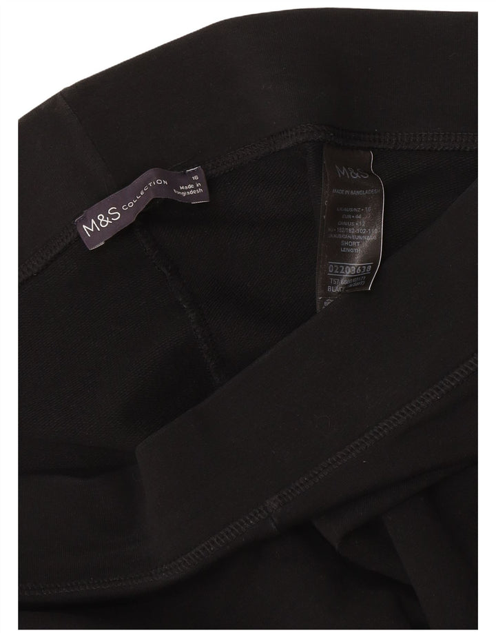 Leggings femininas Marks & Spencer Reino Unido 16 grande algodão preto